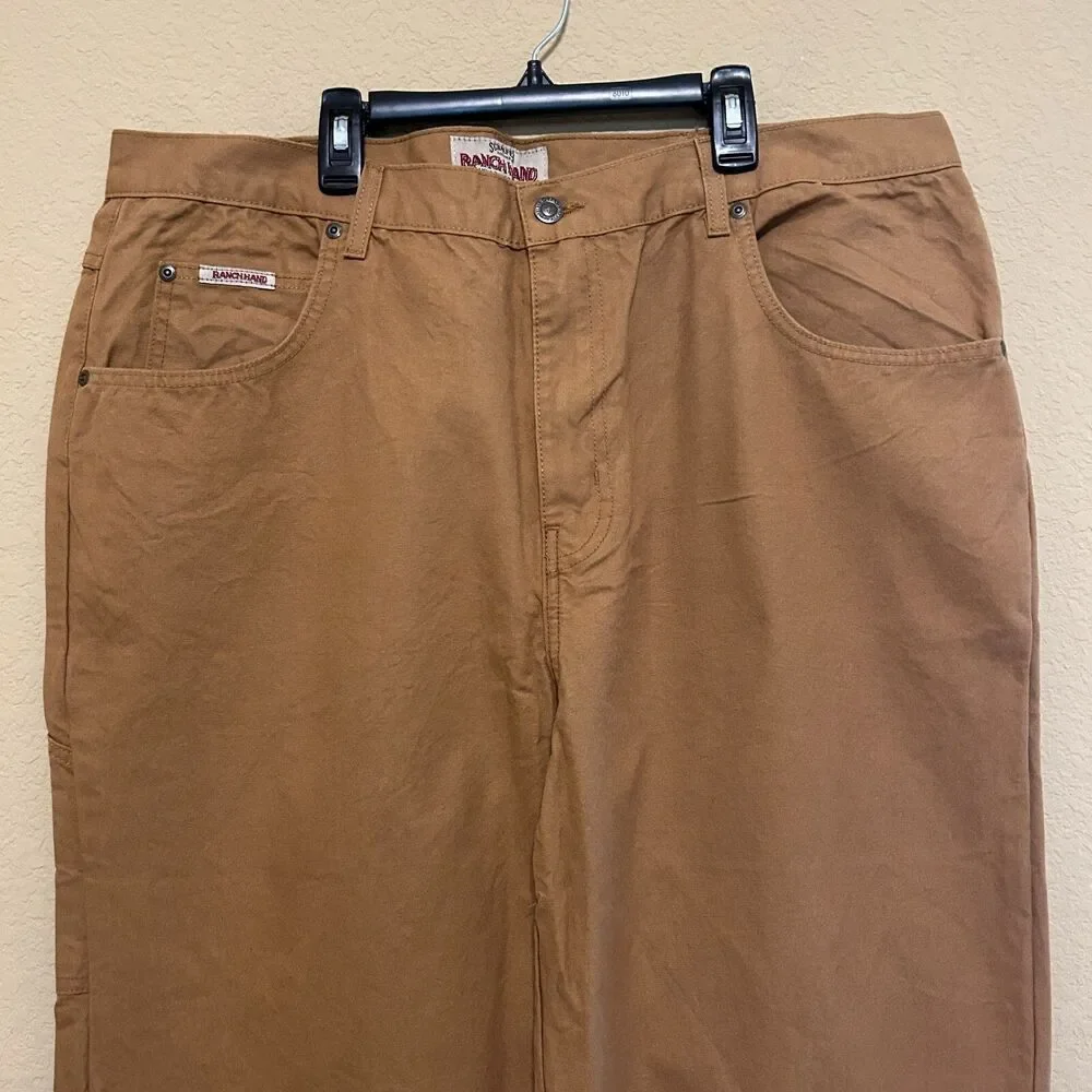 NWT Schaefer Outfitter Fenceline Canvas RanchHand Jeans 42x30 Brown Durable USA